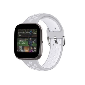 Smart Watch Wristband 2-color Silicone Strap Reverse Buckle Watch Band for Fitbit Versa 2 1-2