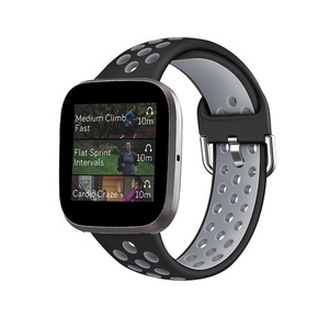 Smart Watch Wristband 2-color Silicone Strap Reverse Buckle Watch Band for Fitbit Versa 2 1-3