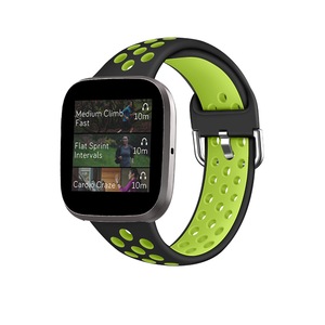 Smart Watch Wristband 2-color Silicone Strap Reverse Buckle Watch Band for Fitbit Versa 2 1-5