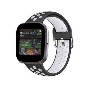 Smart Watch Wristband 2-color Silicone Strap Reverse Buckle Watch Band for Fitbit Versa 2 1-7