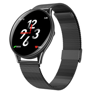 SN58 10mm Ultra-thin Dial IP68 Waterproof Dynamic Heart Rate Activity Check Weather Music Smart Watch BLACK COLOR