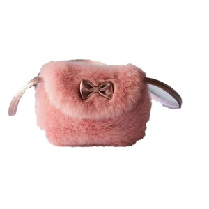 Soft Faux Fur Kids Handbag Fashion Cute Baby Girls Mini Bowknot Crossbody Bags small Shoulder Bag Purse Wallet white Pink Bag
