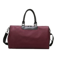 Soft PU Leather Shoulder Travel Bag Sports Gym Handbag (Red)