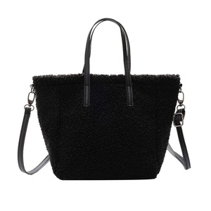 Solid Color Fleece Autumn Handbag Tote Fashion Top-hanle Shoulder Bag for Female Popular Simple Female Daily Bag