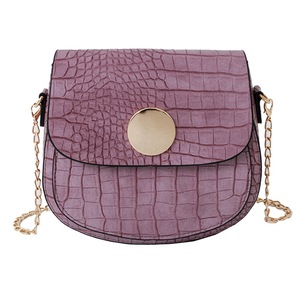 Solid PU Shoulder Chain Bag Daily Alligator Lady Handbag Fashion Messenger Purse Popular Simple Female Daily Bag