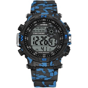 Sport Men Watch Waterproof Luminous Date Week Display Camouflage Outdoor Digital Watch BLUE COLOUR