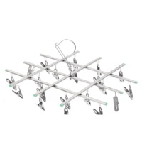 Stainless Steel Folded Socks Drying Rack Hanging Pins Clip Laundry Clamp 20