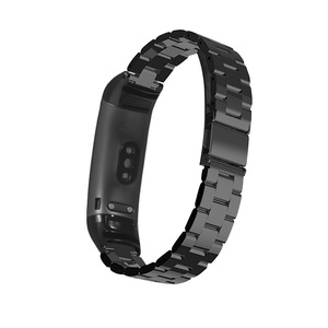 Stainless Steel Watch band Strap for Huawei Honor Band 5/4 Smart Watch BLACK-BLACK COLOR