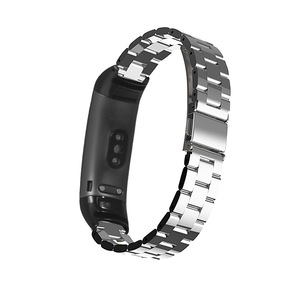 Stainless Steel Watch band Strap for Huawei Honor Band 5/4 Smart Watch SILVER-BLACK COLOR
