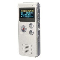 Steel Rechargeable 8GB 650HR Digital Audio Voice Recorder MP3 Player