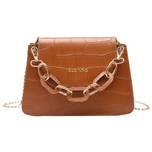 Stone Pattern PU Leather Crossbody Bags For Women Thick Chain Design Shoulder Messenger Bag Lady Tote