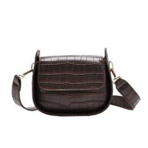 Stone Pattern Wide Strap PU Leather Saddle Bags For Women 2021 Spring Vintage Mini Crossbody Simple Bag Lady Travel Handbags