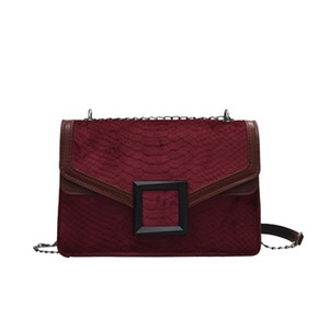 Street Snake PU Small Envelope Shoulder Totes Retro Plush Splicing Crossbody Bag Popular Simple Female Daily Bag