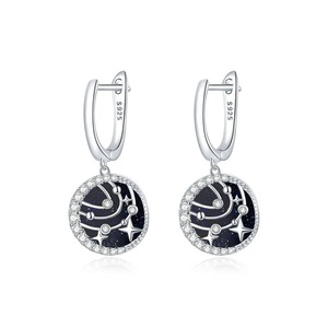 Stud Earrings for Women Silver plating Ear Studs Brilliant Engagement Jewelry Gift