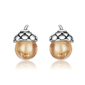 Stud Earrings for Women Silver plating Ear Studs Shining Acorns Jewelry Earring