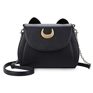 Summer Sailor Moon Ladies Handbag Black Cat Shape Chain Shoulder Bag PU Leather Women Messenger Crossbody Small Bag