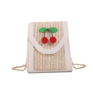 Summer Small Straw Shoulder Bags For Women 2021 Rattan Beach Crossbody Girls Cherry Decor Bag Female Chain Bag
