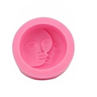 Sun and Moon Face Silicone Mold Craft DIY Fondant Chocolate Soap Mold Handmade Polymer Clay, Wax, Crayon, Cake Decoration Tools