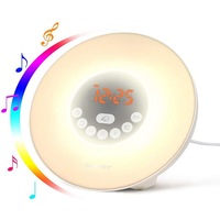 Sunrise Alarm Clock for Heavy Sleepers with 6 Nature Sounds, FM Radio, Snooze Function, Touch Control, Brightness Adjustable for Kids