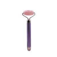 Supperstore 2 In 1 Facial Beauty Stick Jade Roller Jade Massager Electric Face-lifting Instrument-Purple