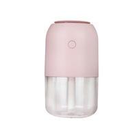 Supperstore 280ml Large Capacity Household Colorful Round Humidifier Car Portable Humidifier with Colorful Lights-Pink