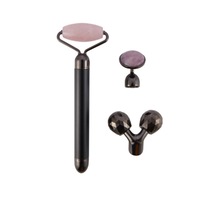 Supperstore 3 In 1 Electric Facial Roller Beauty Instrument Multi-function Massager Facial Massager-Black