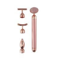 Supperstore 4 In 1 Facial Beauty Instrument Electric Eye Massager Facial Massager Facial Massager-Pink