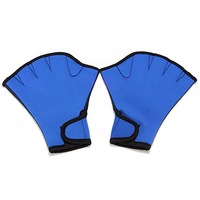 Swimming Diving Hand Paddle Gloves Snorkeling Surfing Scratch-Resistant Waterproof Hand Protection Equipment blue_M