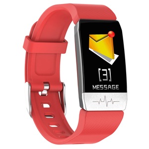 T1 Thermometer Temperature Measurement ECG Health Monitor Run Route Track Smart Watch RED COLOR