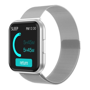 T88 1.3inch Full Touch Screen 24h Dymanic Heart Rate Blood Pressure Weather Push Smart Watch SILVER COLOR