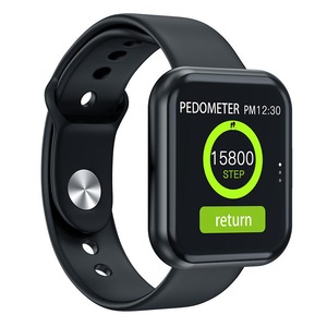 T88 1.3inch Full Touch Screen 24h Dymanic Heart Rate Blood Pressure Weather Push Smart Watch BLACK COLOR