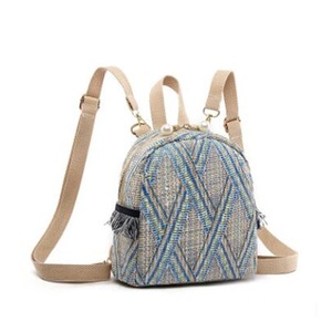 Theft Women Straw Small Backpack Handmade Rattan Tassel Crossbody Girls Travel Bag 2021 Summer Beach Shoulder Bag