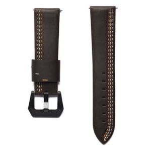 Three Lines Pattern Top-grain Leather Wrist Watch Band for Samsung Gear S3 22mm (Coffee)