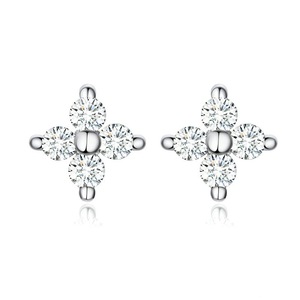 Tiny Ear Stud for Girl Silver plating Flower Stud Earring Jewelry