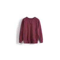 Toddler Baby Crewneck T Shirt Pullovers Sweatshirt Tops Long Sleeve for Kids - WINE RED
