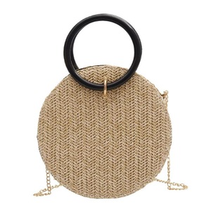 Top-handle Bags Shoulder Handbags Small Beach HandBags Women Summer Bag Women Straw Round Chain Crossbody Packs