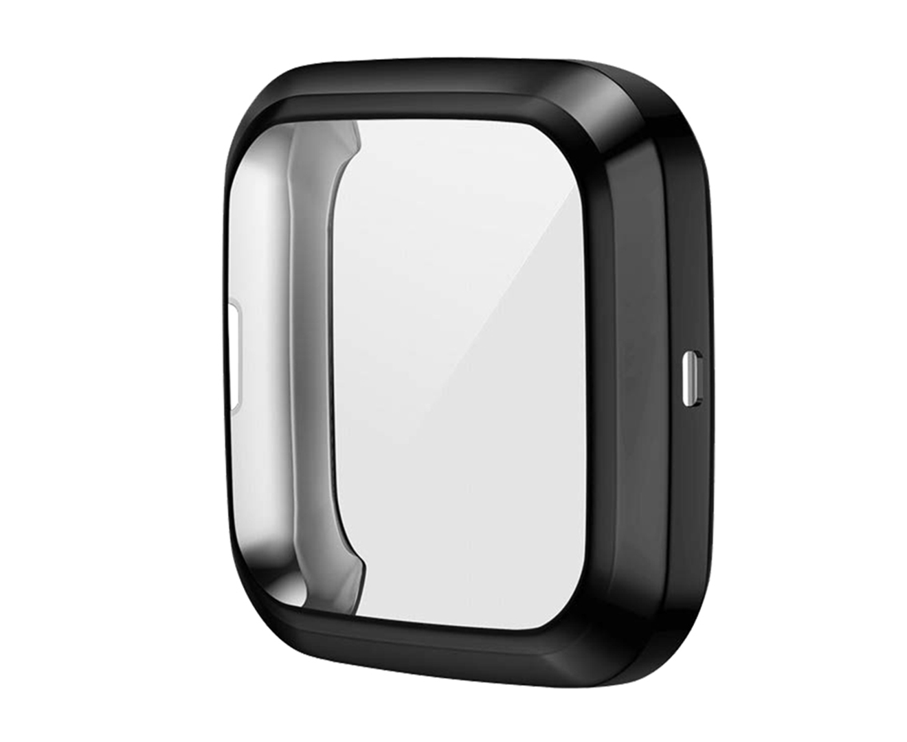 TPU Shell Case Screen Protector Frame Cover Bumper for Fitbit Versa 2 Watch TPU Protect Protective Durable Housing-Black