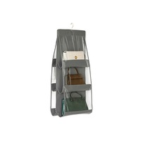 Transparent Bag Storage Hanging Bag Non-woven Household Wardrobe Storage Bag - GREY