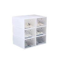 Transparent Dustproof Moistureproof Thickened Flip Shoes Bedroom Storage Box - WHITE