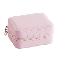 Travel Portable Multi-layer Jewelry Box Jewelry Earrings Storage Box Creative Jewelry Box with Mirror-Pink