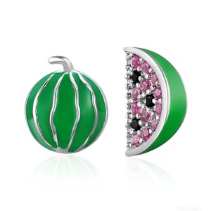 Trendy Silver plating Exquisite Watermelon Fruits Stud Earrings for Women Jewelry