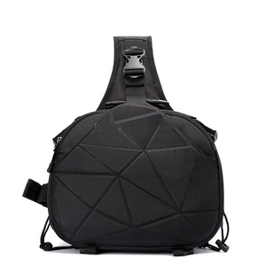 Triangle Shape Tscope Sling Shoulder Cross Digital Camera Bags Case Soft Bag with Rain Cover, Size: 35*16*27cm(Black)
