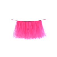 Tulle Skirt Table Skirt Chiffon,Tablecloth Gauze Romantic Net Yarn - Rose Red