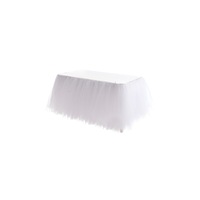 Tulle Skirt Table Skirt Chiffon,Tablecloth Gauze Romantic Net Yarn - White