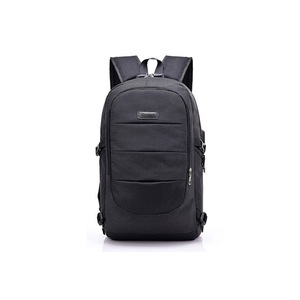 Unisex Shoulder Bag Simple USB Travel Large Capacity Computer Bag - BLACK
