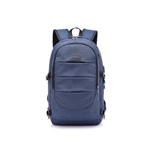 Unisex Shoulder Bag Simple USB Travel Large Capacity Computer Bag - BLUE