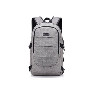 Unisex Shoulder Bag Simple USB Travel Large Capacity Computer Bag - GREY