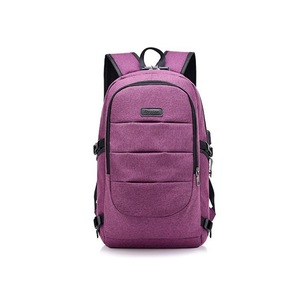 Unisex Shoulder Bag Simple USB Travel Large Capacity Computer Bag - PURPLE