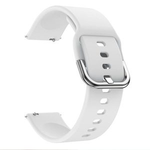 Universal 20mm Watch Band Strap Silicone for BW-HL1/Galaxy Watch Active 2/Amazfit Bip Lite Smart Watch WHITE COLOR