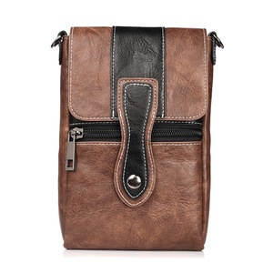 Universal Phone Waist Bag Case Shoulder Bag Cover Pouch Multi Zipper Wallet Flip PU Leather Case